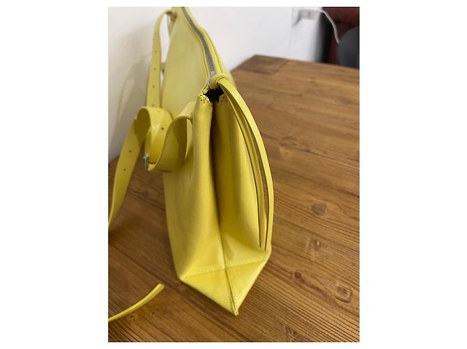 Borsa a spalla in pelle gialla Jil Sander Giallo - vista 9