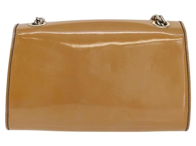 Gucci Emily Chain Flap Patent Small Beige - vista 2