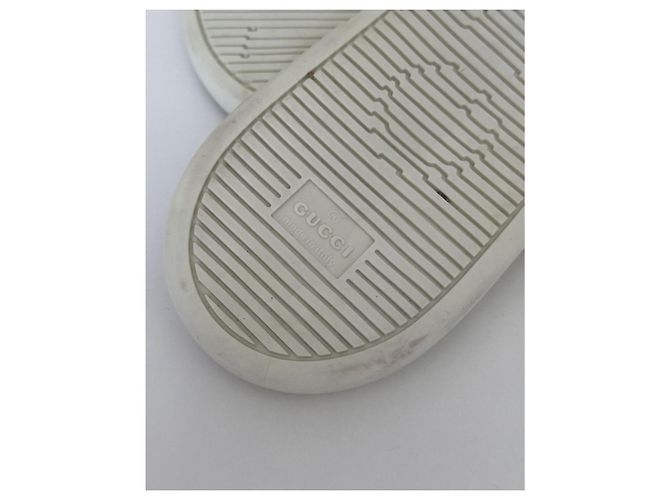 Infradito Gucci Web Trimm Bianche Cotone e Gomma Bianco - vista 8