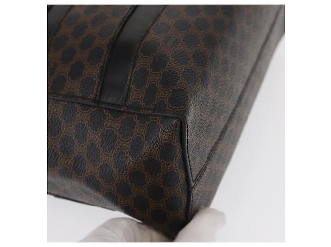 Céline Borsa a mano in tela Macadam CELINE in pelle PVC nera e oro Auth 164398 Nero D'oro - vista 10