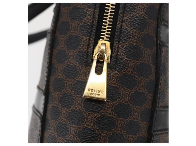 Céline Borsa a mano in tela Macadam CELINE in pelle PVC nera e oro Auth 164398 Nero D'oro - vista 14