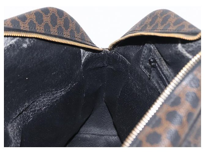 Céline Borsa a mano in tela Macadam CELINE in pelle PVC nera e oro Auth 164398 Nero D'oro - vista 19