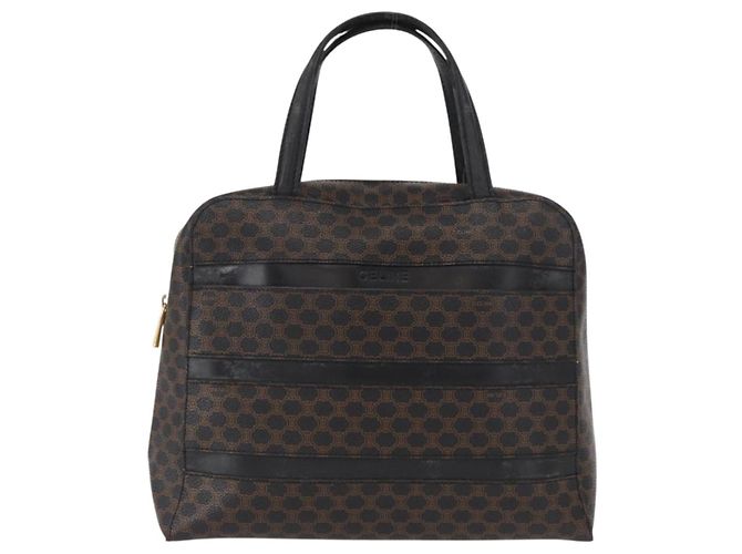 Céline Borsa a mano in tela Macadam CELINE in pelle PVC nera e oro Auth 164398 Nero D'oro - vista 2