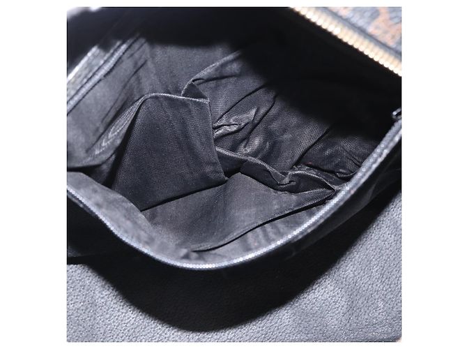 Céline Borsa a mano in tela Macadam CELINE in pelle PVC nera e oro Auth 164398 Nero D'oro - vista 22
