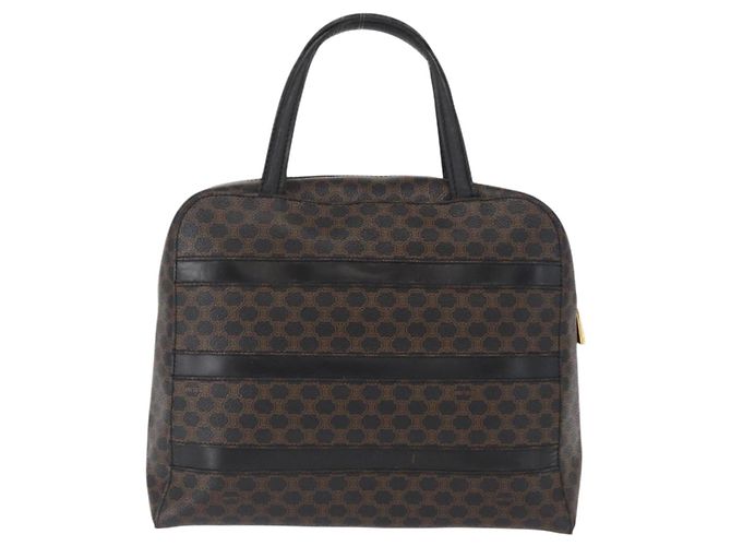 Céline Borsa a mano in tela Macadam CELINE in pelle PVC nera e oro Auth 164398 Nero D'oro - vista 3