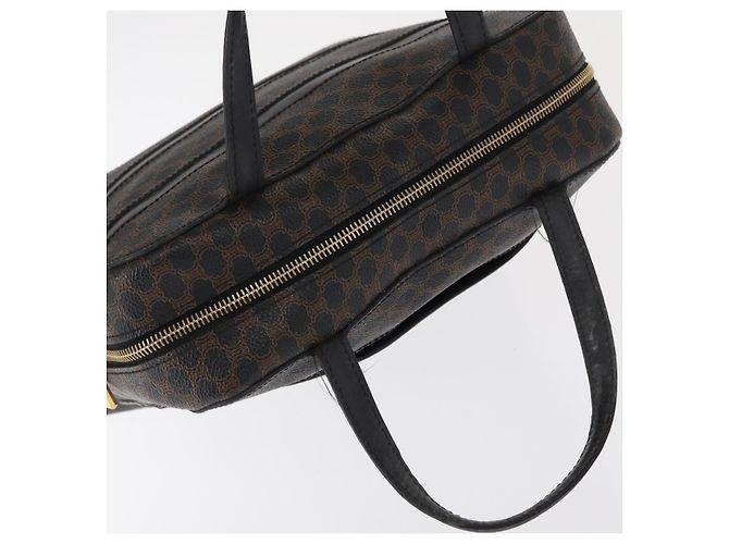 Céline Borsa a mano in tela Macadam CELINE in pelle PVC nera e oro Auth 164398 Nero D'oro - vista 6