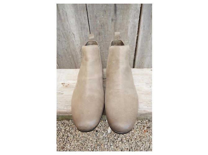 Botas Chelsea Sartore de piel beige - vista 4