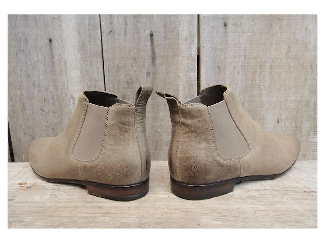 Botas Chelsea Sartore de piel beige - vista 5