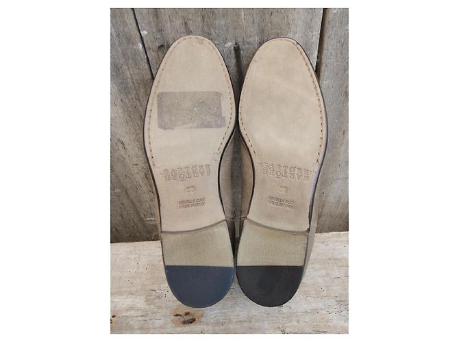 Botas Chelsea Sartore de piel beige - vista 6