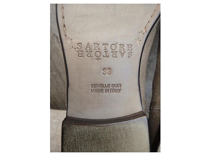 Botas Chelsea Sartore de piel beige - vista 7