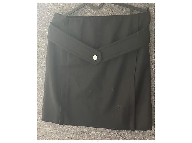 Cambon Falda Chanel de lana negra talla 38 Negro - vista 2