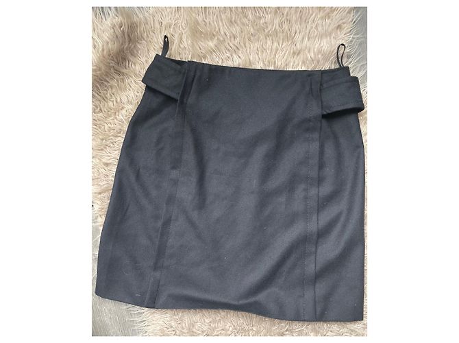 Cambon Falda Chanel de lana negra talla 38 Negro - vista 5