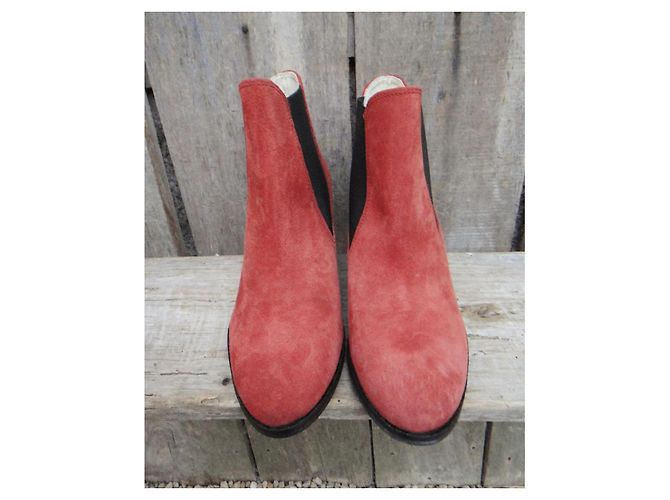 Stivaletti Ganni Filippa Split Corallo Camoscio - vista 3