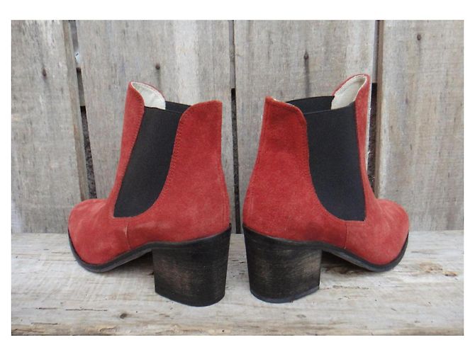 Stivaletti Ganni Filippa Split Corallo Camoscio - vista 4