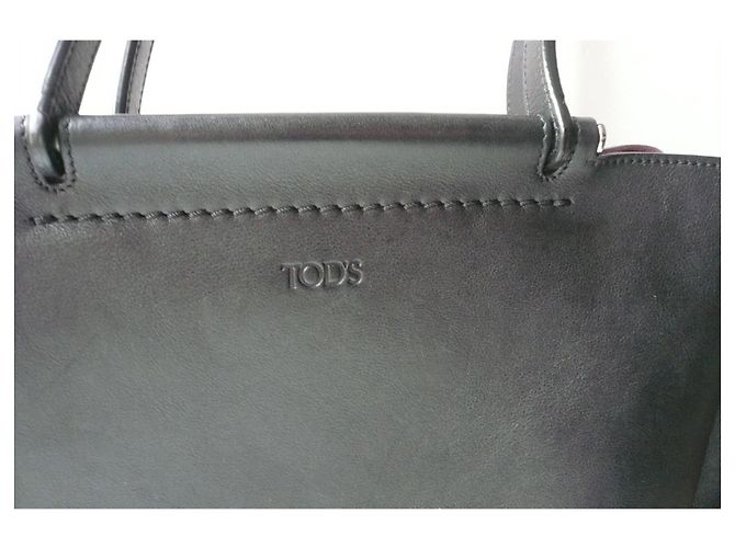 TOD'S Wave Glattleder Schwarze Eimer Tasche in ausgezeichnetem Zustand - Ansicht 3