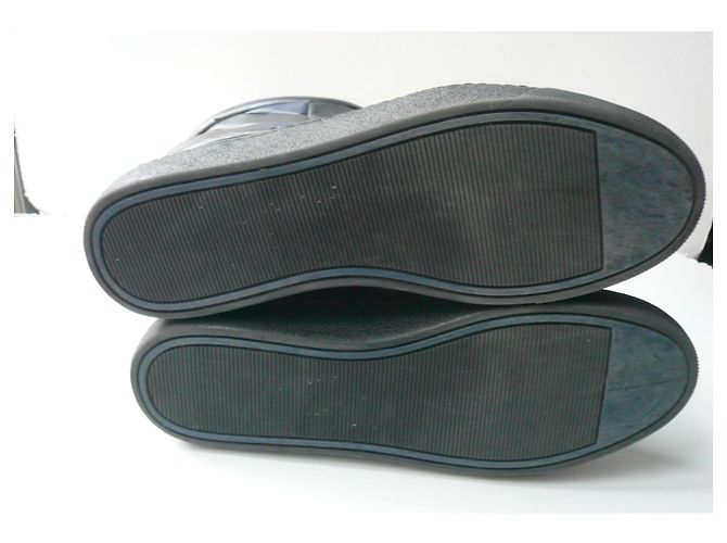 Stivali con zeppa CHANEL in pelle blu e nera Taglia 41 Ottime Condizioni Multicolore - vista 6