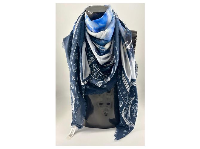 Sciarpa in cashmere 100% Burberry – Stampa Sirena e Miti del Mare Multicolore - vista 12