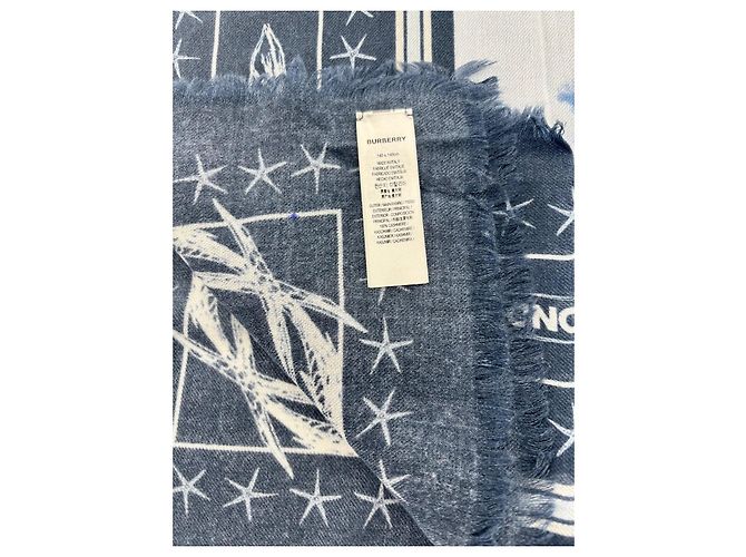 Sciarpa in cashmere 100% Burberry – Stampa Sirena e Miti del Mare Multicolore - vista 3