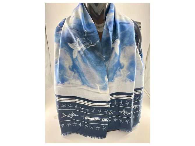 Sciarpa in cashmere 100% Burberry – Stampa Sirena e Miti del Mare Multicolore - vista 4