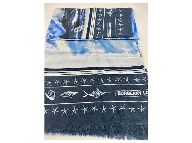 Sciarpa in cashmere 100% Burberry – Stampa Sirena e Miti del Mare Multicolore - vista 5