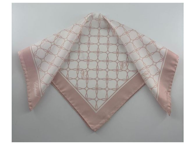 Chopard luxury scarf – 100% natural silk, made in Italy – powder pink/white Multiple colors - view 2