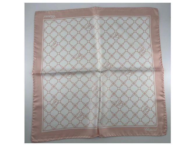 Chopard luxury scarf – 100% natural silk, made in Italy – powder pink/white Multiple colors - view 8