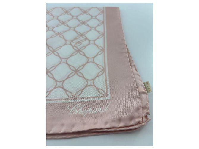 Chopard luxury scarf – 100% natural silk, made in Italy – powder pink/white Multiple colors - view 9