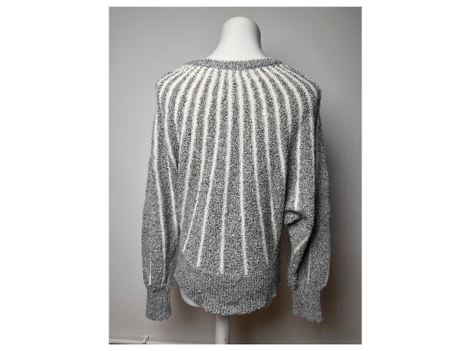 Autre Marque Pull ras du cou vintage Mariea Kim Gris/Blanc/Noir M Multicolore - vue 12