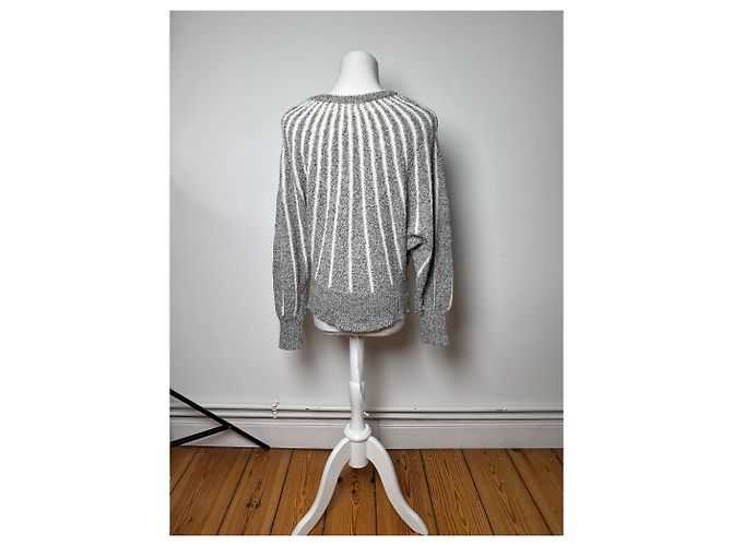 Autre Marque Pull ras du cou vintage Mariea Kim Gris/Blanc/Noir M Multicolore - vue 4