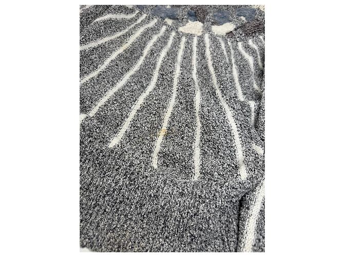 Autre Marque Pull ras du cou vintage Mariea Kim Gris/Blanc/Noir M Multicolore - vue 5