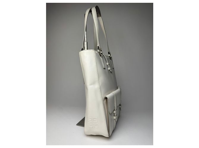 Vintage Givenchy Lederhandtasche Weiß - Ansicht 5