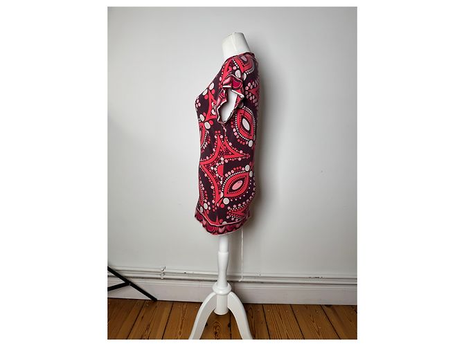 Vintage Emilio Pucci abstraktes farbiges Oberteil Rot M - Ansicht 3