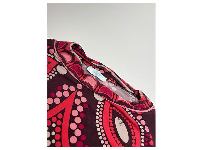 Vintage Emilio Pucci abstraktes farbiges Oberteil Rot M - Ansicht 6