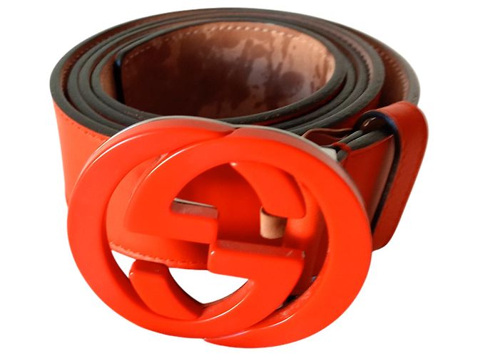 Cintura Gucci Interlocking Arancione - vista 2
