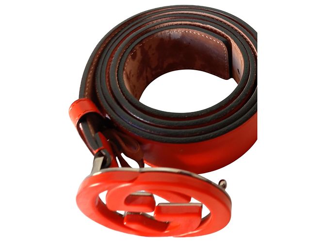 Cintura Gucci Interlocking Arancione - vista 3