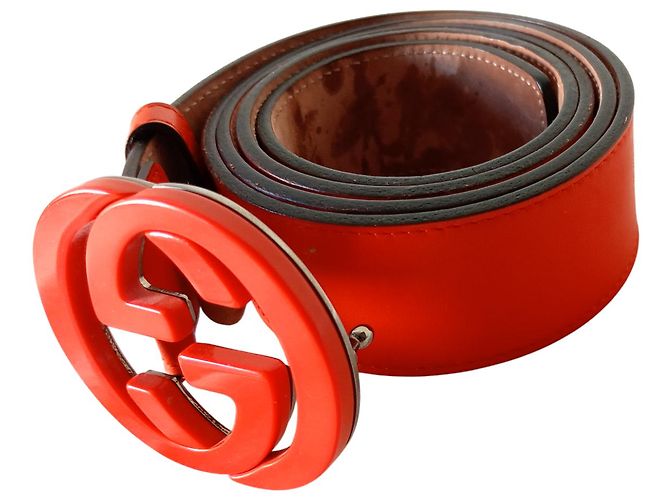 Cintura Gucci Interlocking Arancione - vista 4