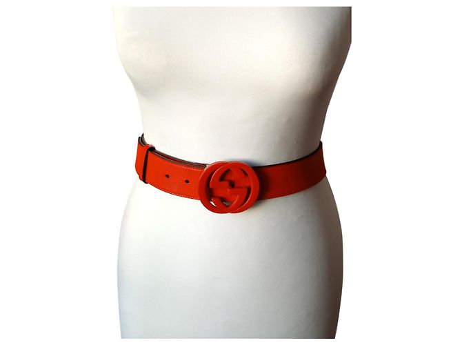 Cintura Gucci Interlocking Arancione - vista 5