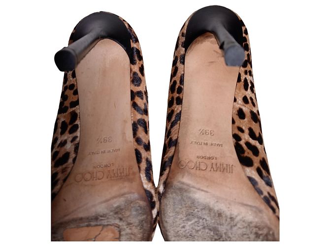 Décolleté Jimmy Choo in pelle leopardata Beige - vista 10