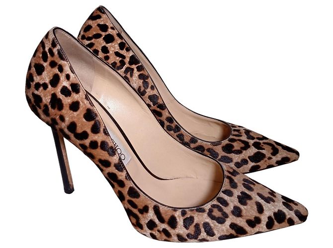 Décolleté Jimmy Choo in pelle leopardata Beige - vista 5