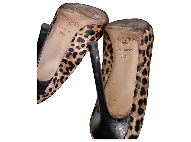 Décolleté Jimmy Choo in pelle leopardata Beige - vista 9