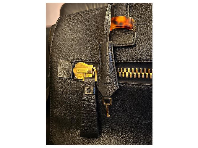 Bolsa Charlotte de couro com detalhes em esmalte grande - Tom Ford - vista 6