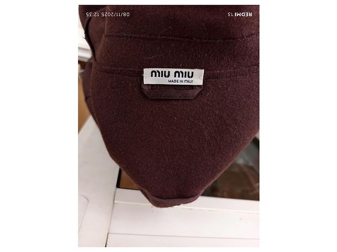 Giacca Miu Miu marrone in lana e nylon - vista 12