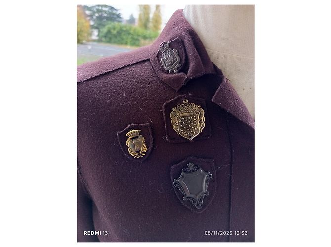 Giacca Miu Miu marrone in lana e nylon - vista 3