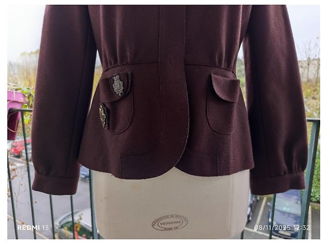Giacca Miu Miu marrone in lana e nylon - vista 4