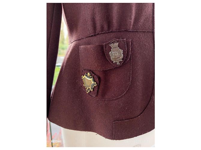 Giacca Miu Miu marrone in lana e nylon - vista 6
