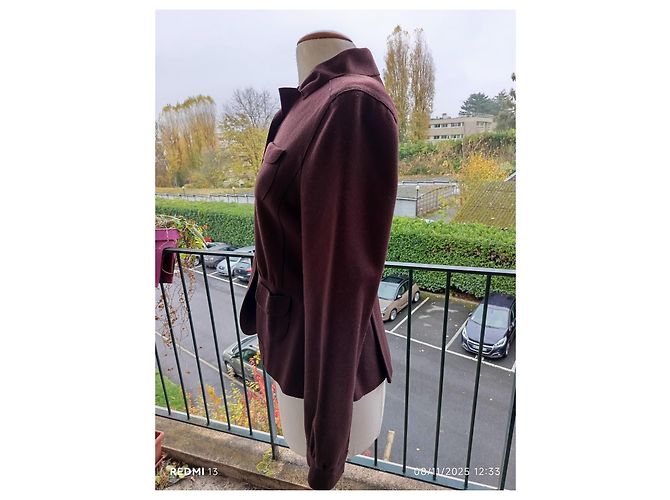 Giacca Miu Miu marrone in lana e nylon - vista 7