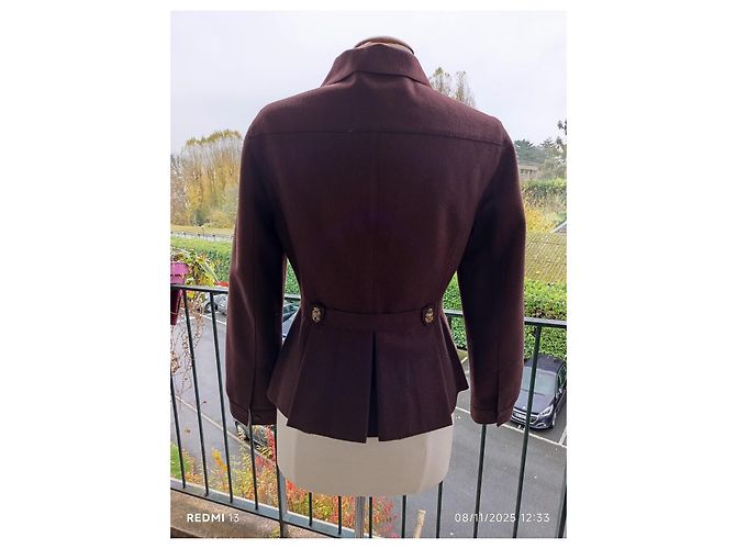 Giacca Miu Miu marrone in lana e nylon - vista 8