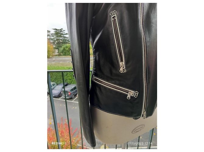Tod's Lederjacke im Biker-Stil Schwarz - Ansicht 3