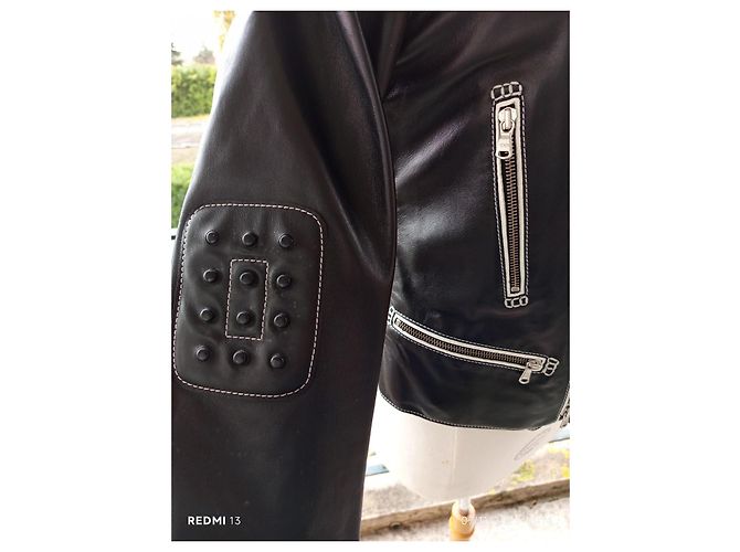 Tod's Lederjacke im Biker-Stil Schwarz - Ansicht 4