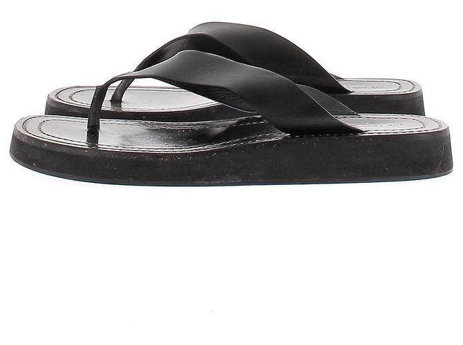 The row Lederflip-flops "GINZA" Schwarz - Ansicht 3